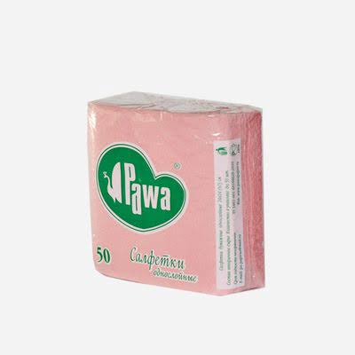 Салфетки Pawa розовые 50 листов