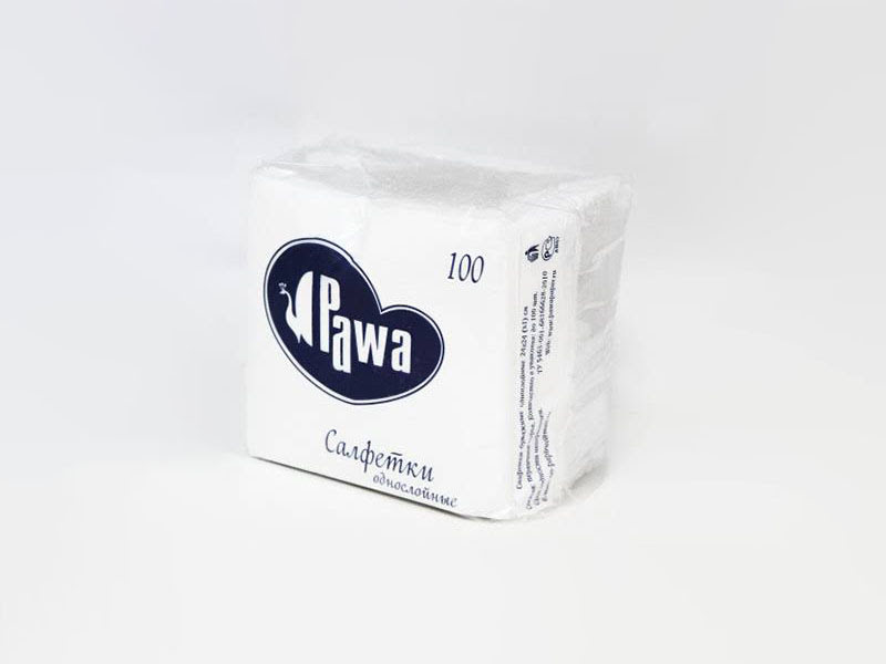 Цена на бумажные салфетки 100 листов от производителя Pawa